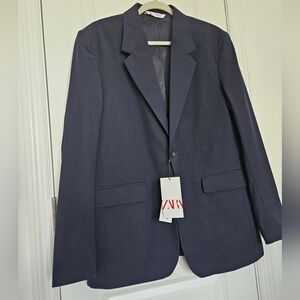 NWT ZARA Mens Navy Blue Suit Blazer Size US 42 | REF # 0706/371